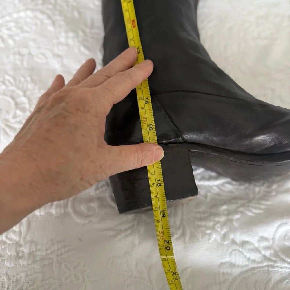 Alberto Fasciani Brown Leather Over the Knee Studded Riding Boots. Size …